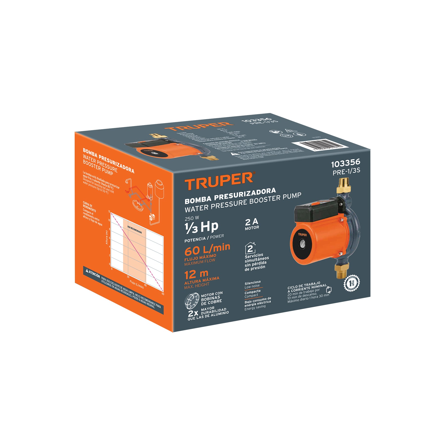 Bomba presurizadora jet hierro con control Truper 1 HP