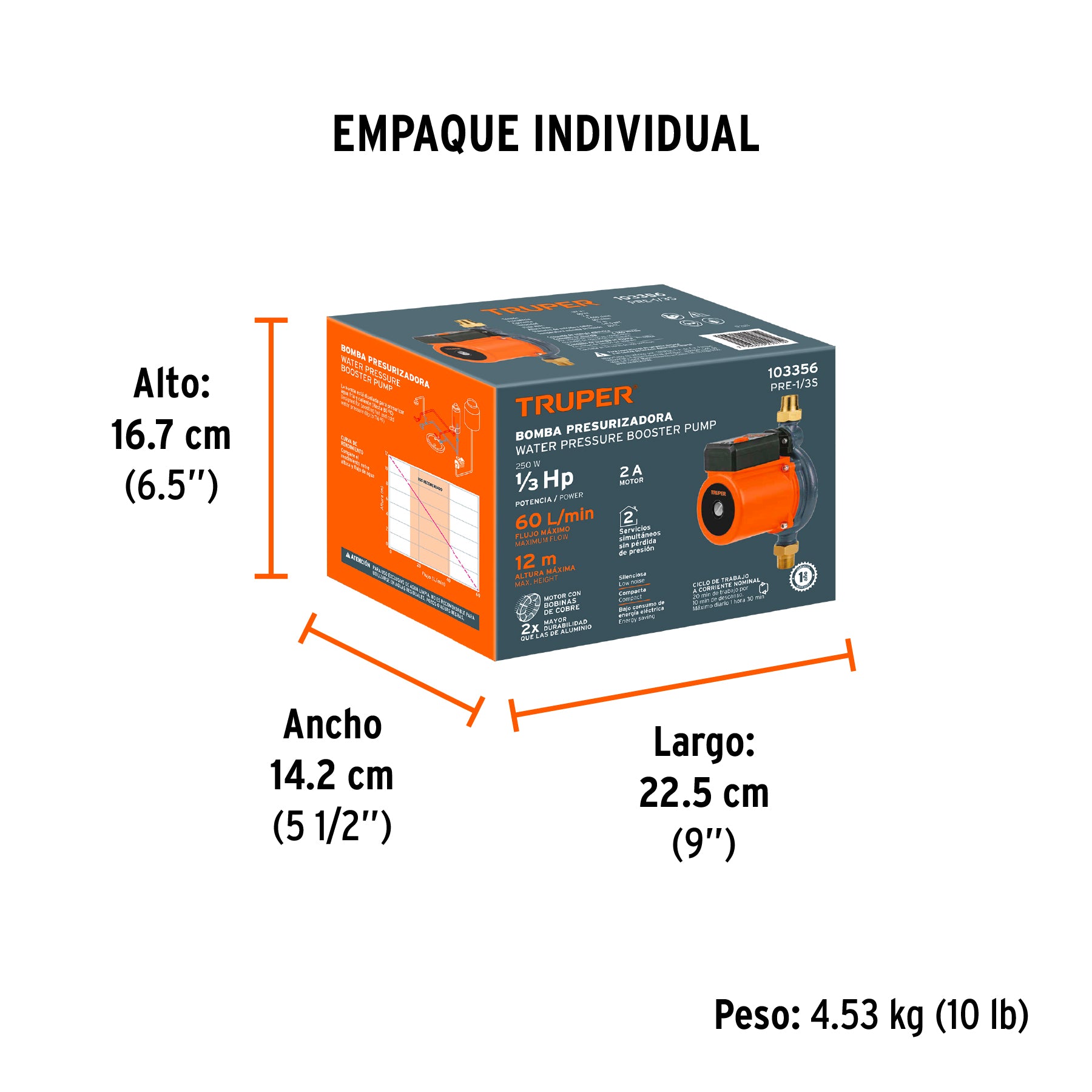Bomba presurizadora jet hierro con control Truper 1 HP