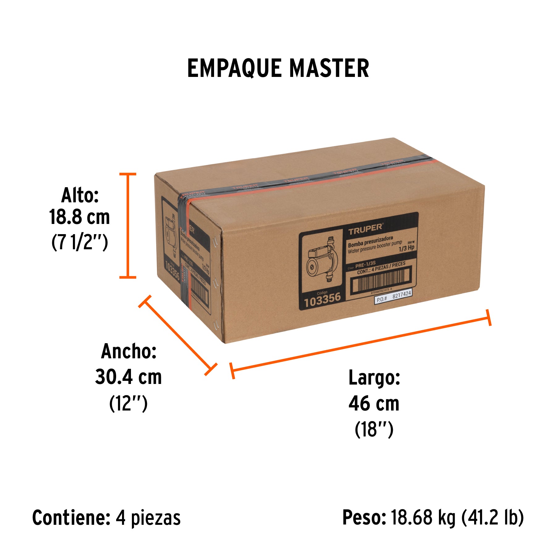 Bomba presurizadora jet hierro con control Truper 1 HP
