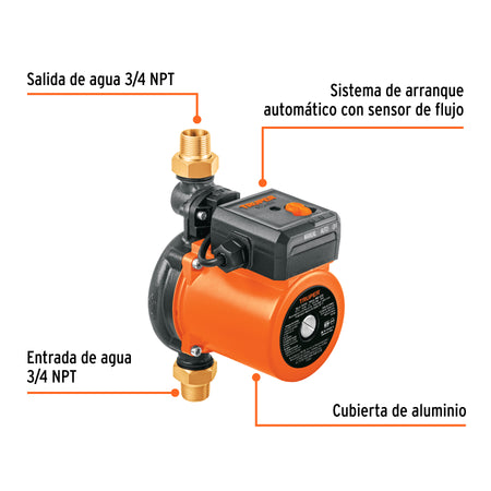 Bomba presurizadora jet hierro con control Truper 1 HP