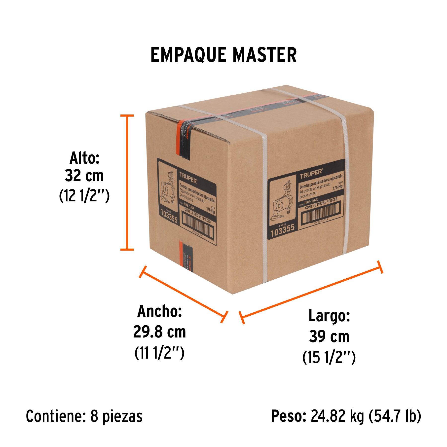 Bomba presurizadora jet hierro con control Truper 1 HP