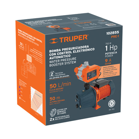 Bomba presurizadora jet hierro con control Truper 1 HP