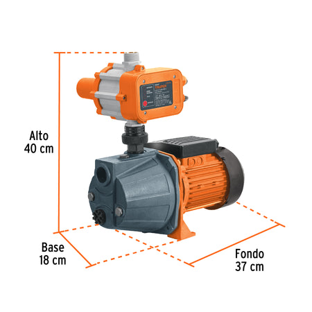 Bomba presurizadora jet hierro con control Truper 1 HP