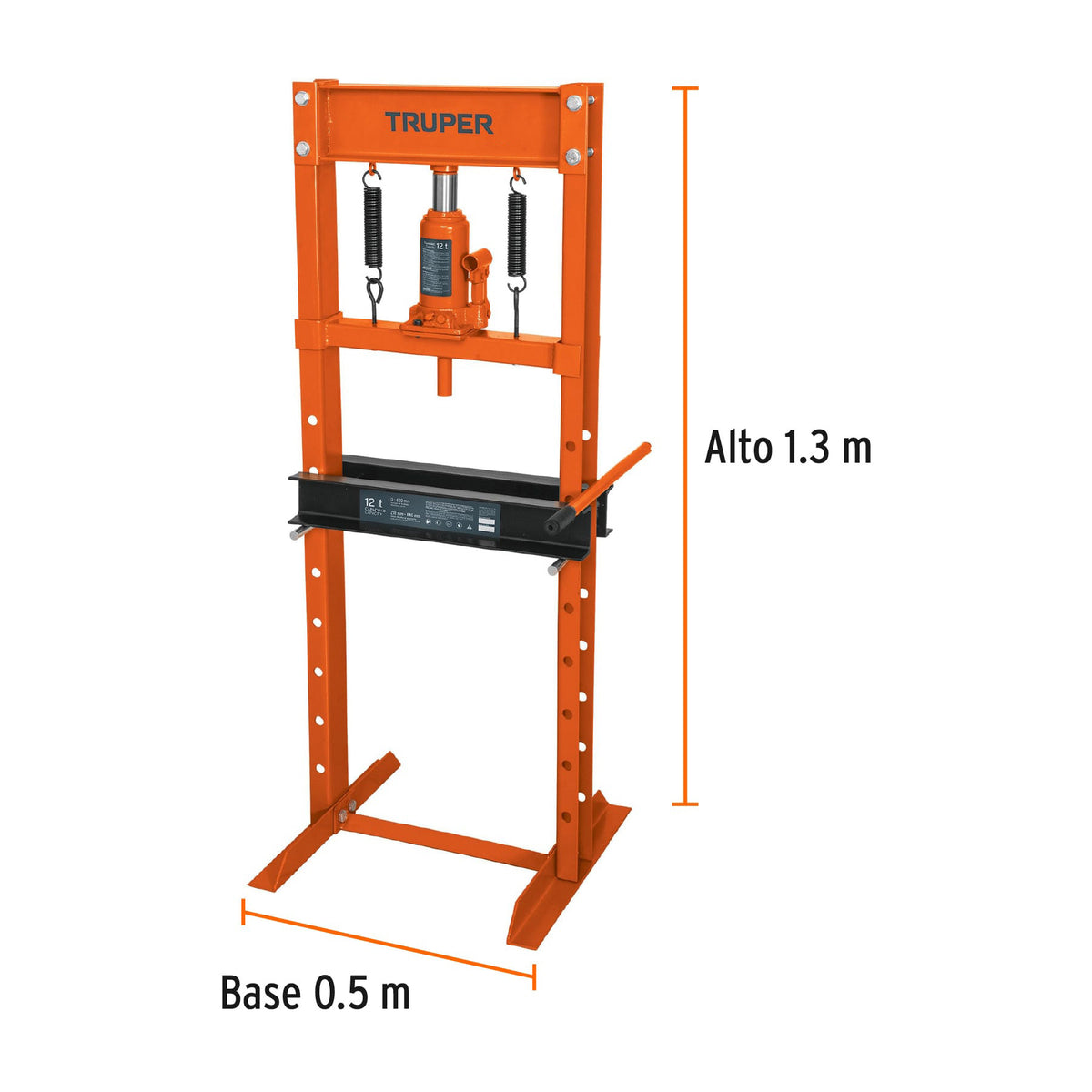 Prensa hidráulica tipo 'H' de 12 ton, con gato de botella