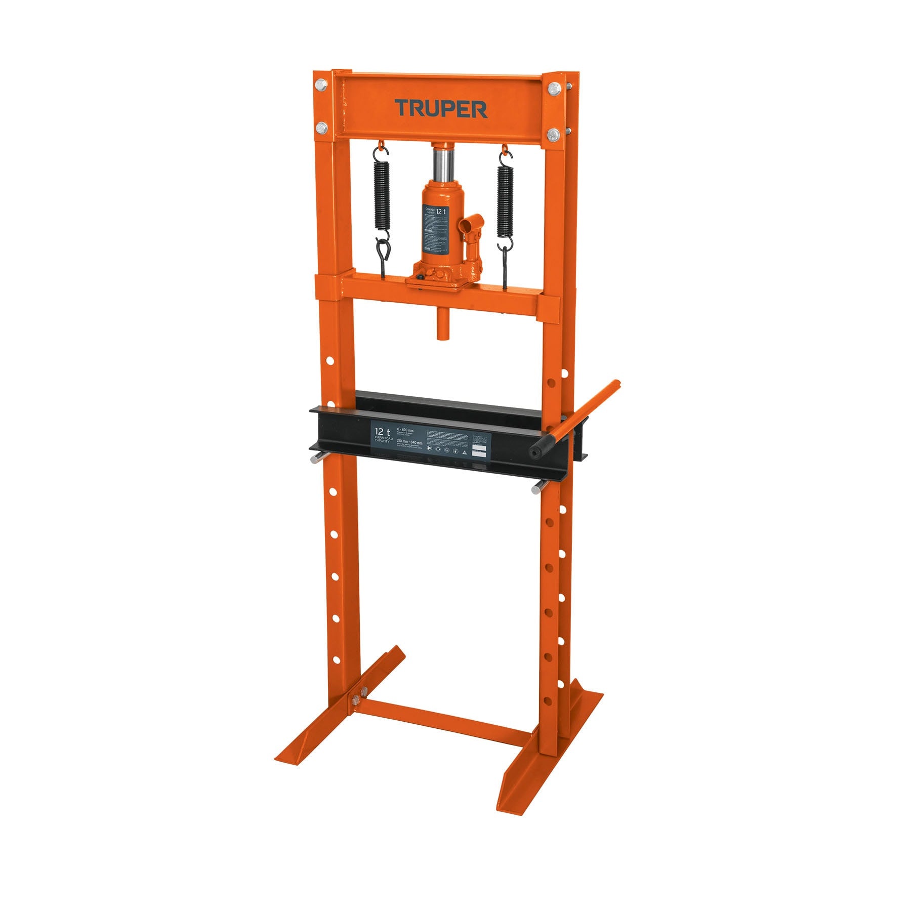 Prensa hidráulica tipo 'H' de 12 ton, con gato de botella