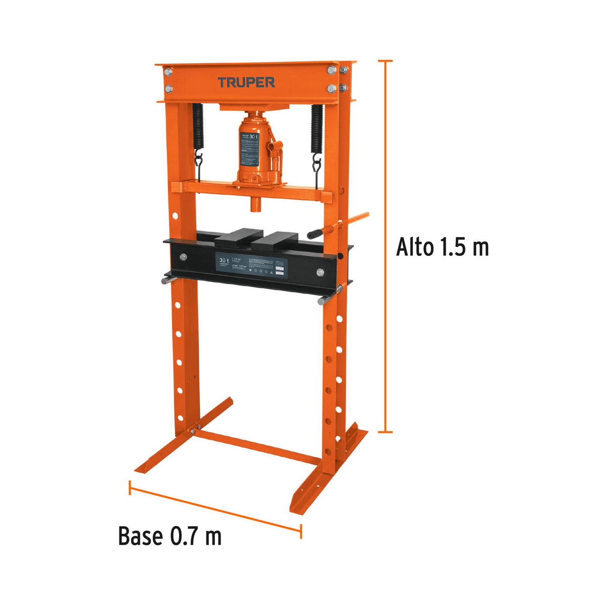 Prensa hidráulica tipo 'H' de 30 ton, con gato de botella