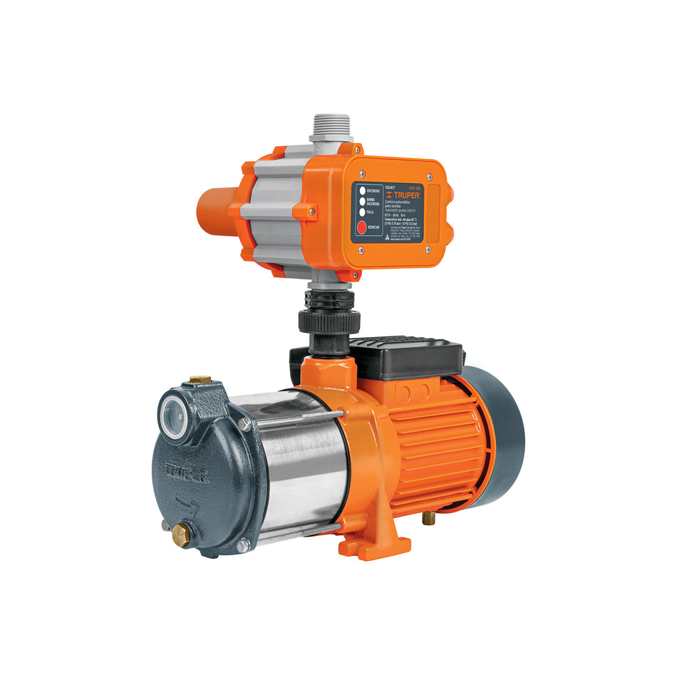 Bomba presurizadora multietapas con control Truper 1 HP