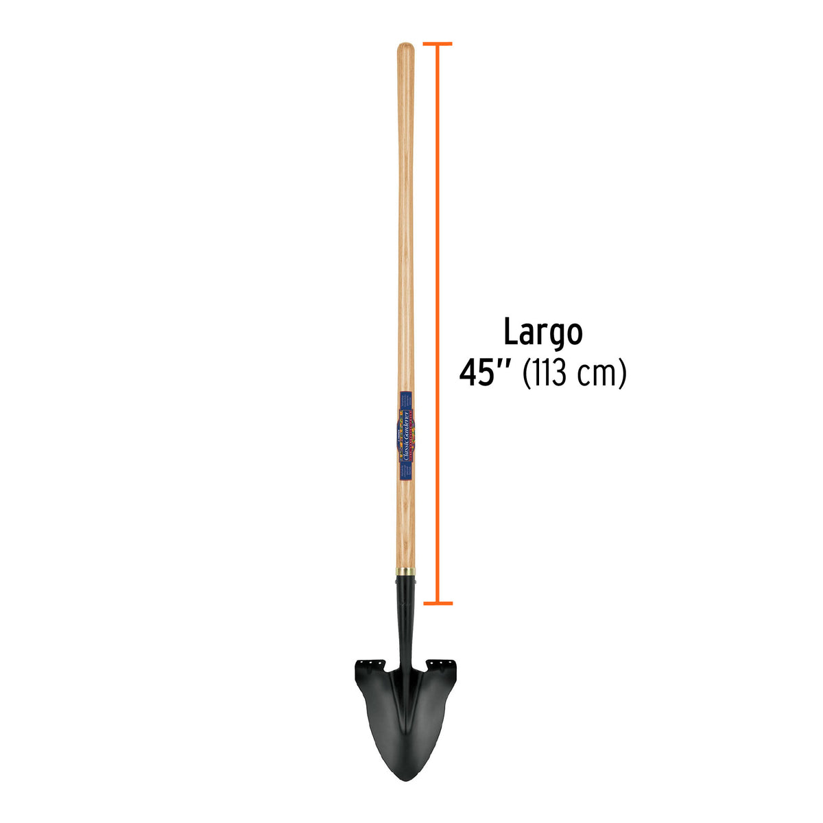 Pala redonda Classic Gardener, mango 45', Truper