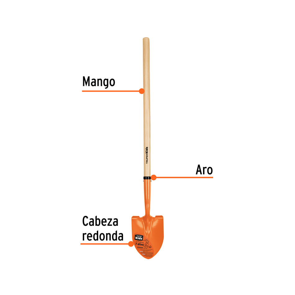 Pala redonda para niños con mango de 30', Truper