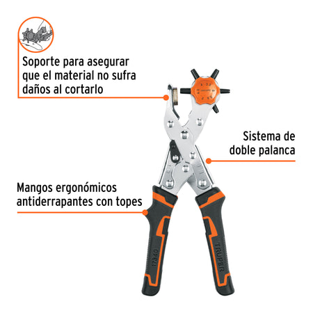 Pinza sacabocados 9' mango de PVC, Truper