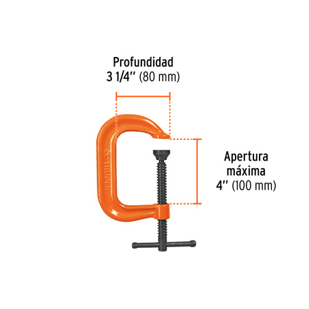 Prensa 4' forjada en acero, uso industrial, Truper 4'
