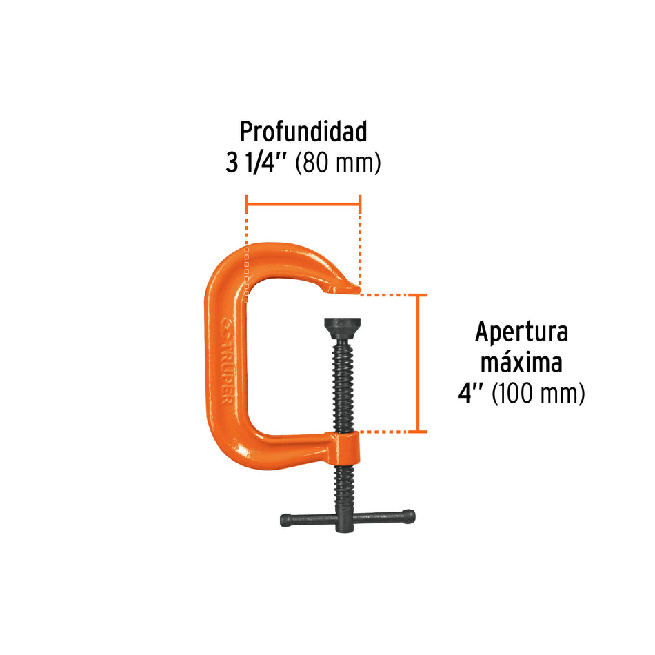 Prensa 4' forjada en acero, uso industrial, Truper 4'