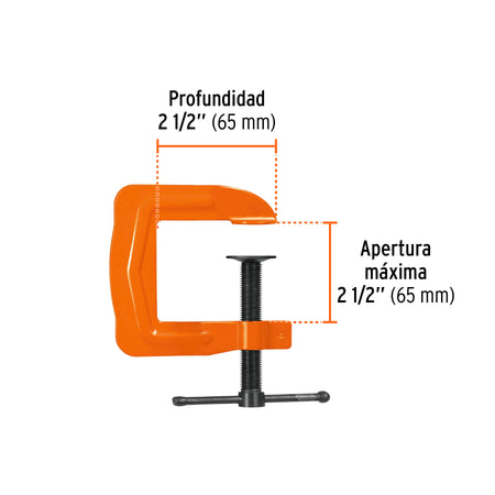 Prensa 2-1/2' troquelada de acero, Truper
