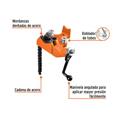 Prensa de yugo para tubo 2', cuerpo de hierro nodular