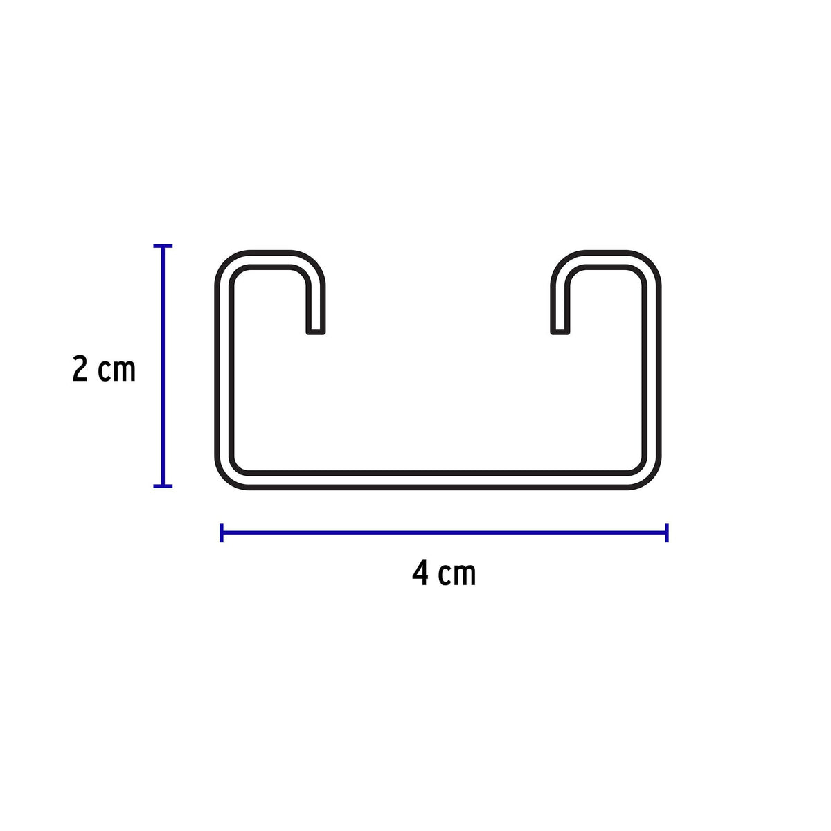Perfil monocanal sólido de 3 m, 4 x 2 cm cal. 14, VOLTECK 3 m, 4 x 2 cm