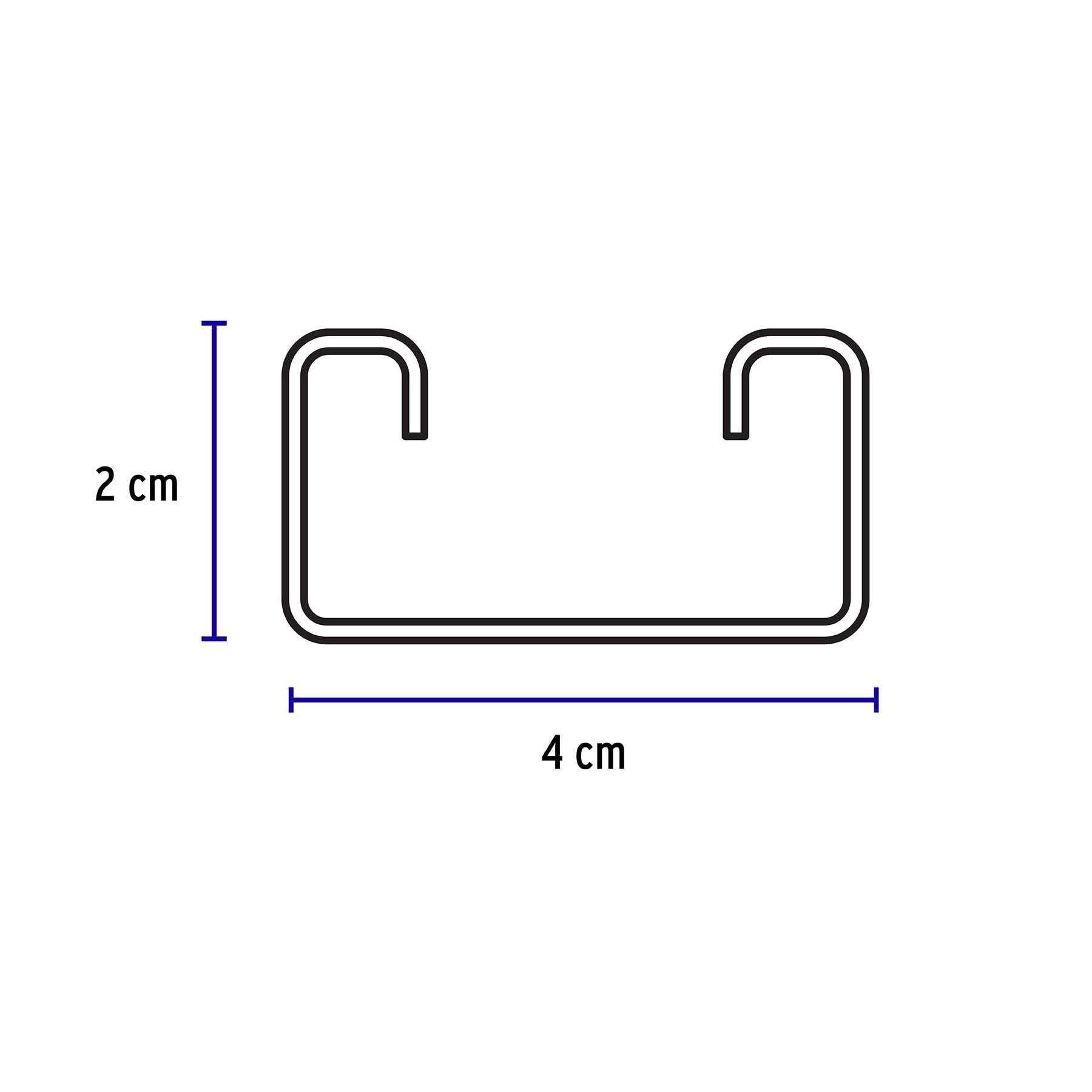 Perfil monocanal sólido de 3 m, 4 x 2 cm cal. 14, VOLTECK 3 m, 4 x 2 cm