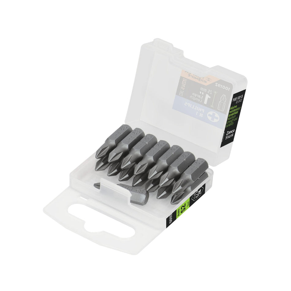 Estuche con 15 puntas de cruz PH1 largo 1', Truper Expert 1'