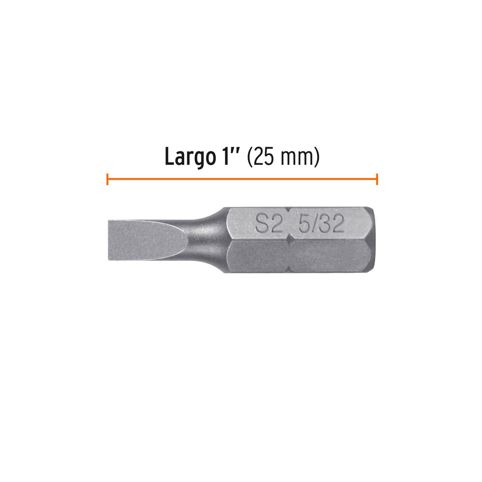 Estuche con 5 puntas planas de 5/32' largo 1', Truper Expert 5/32', 1'