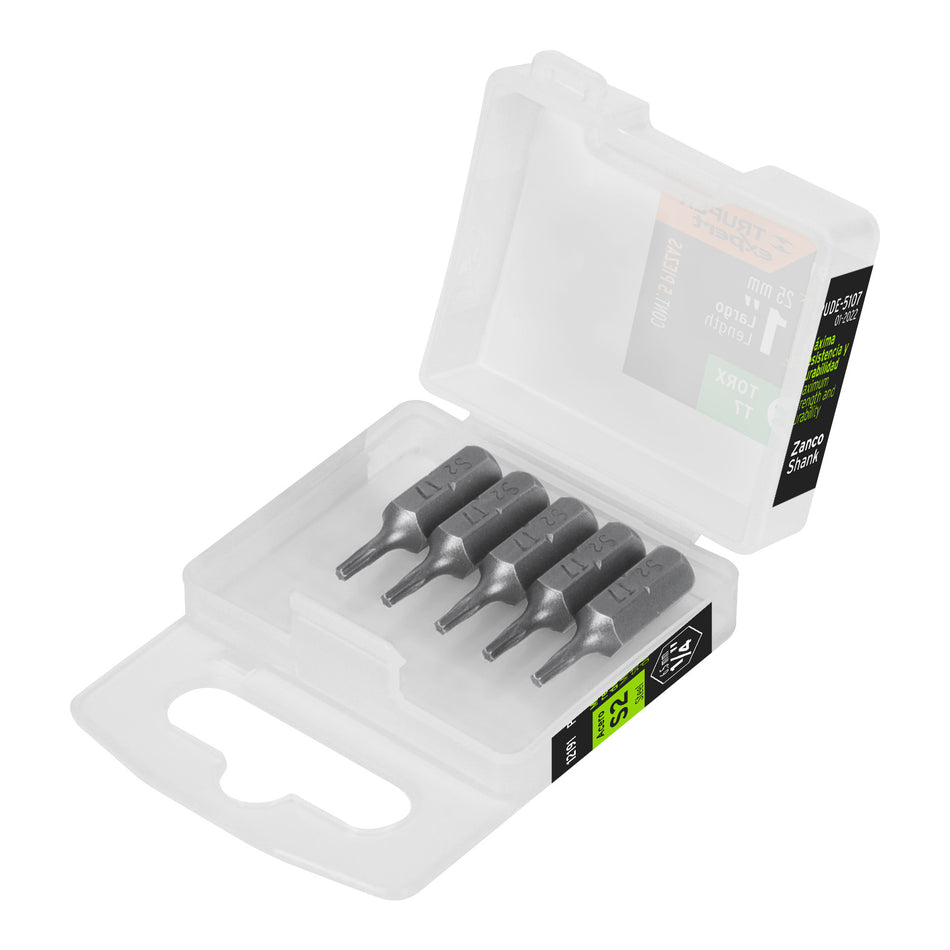 Estuche con 5 puntas torx T7 largo 1', Truper Expert 1'