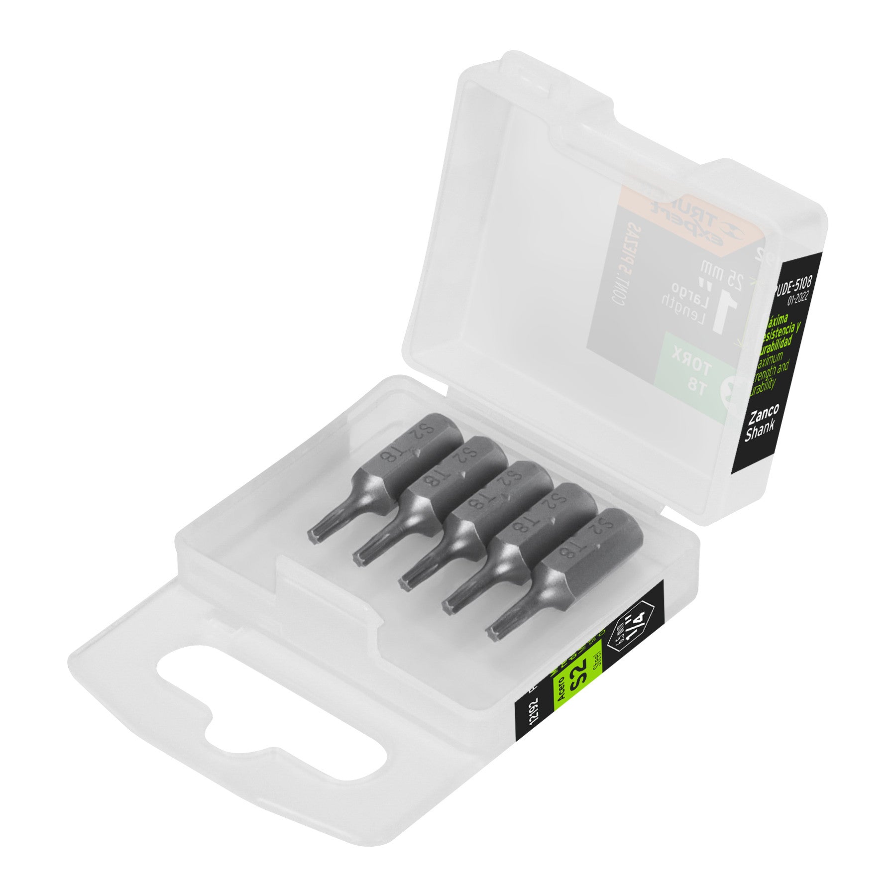 Estuche con 5 puntas torx T8 largo 1', Truper Expert 1'