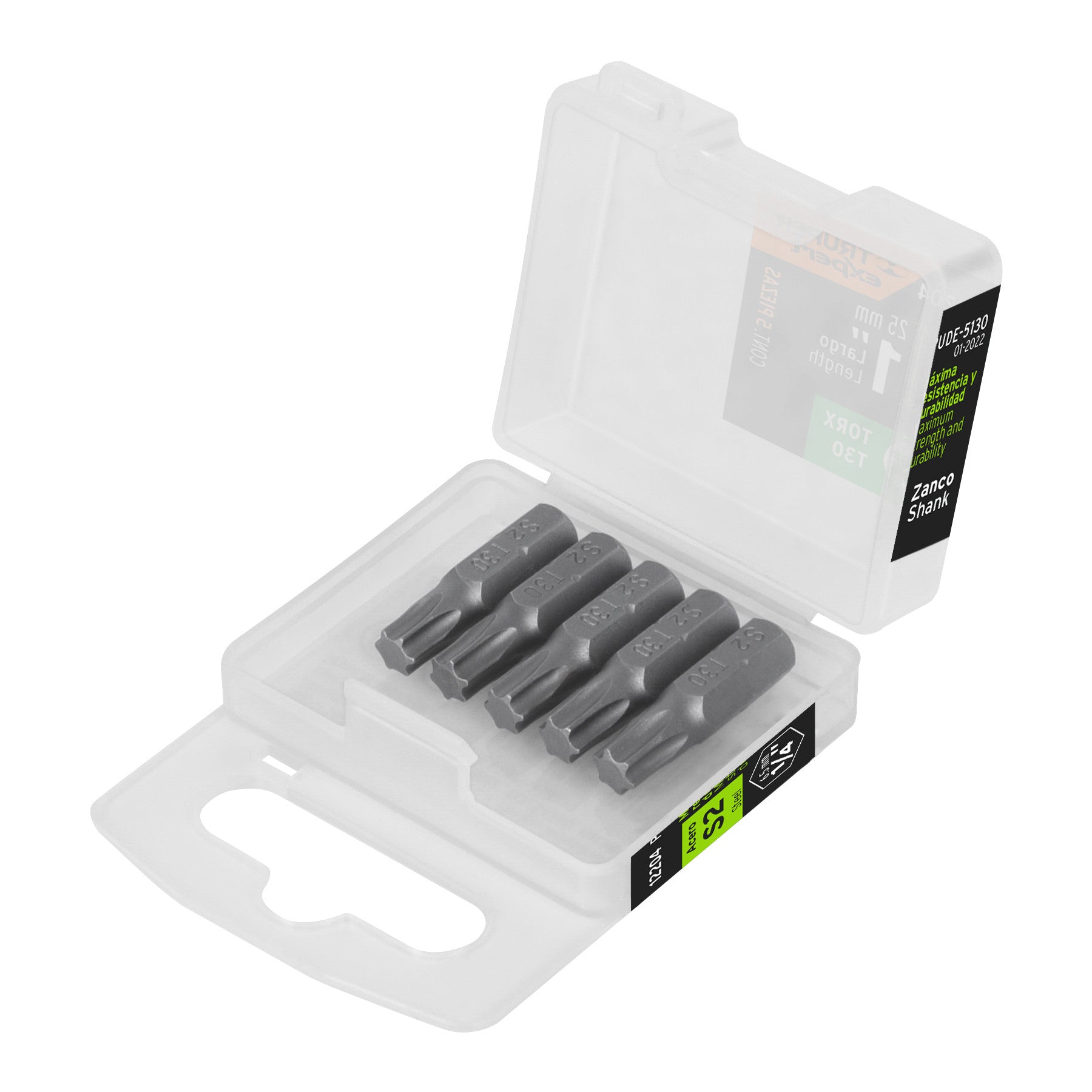 Estuche con 5 puntas torx T30 largo 1', Truper Expert 1'