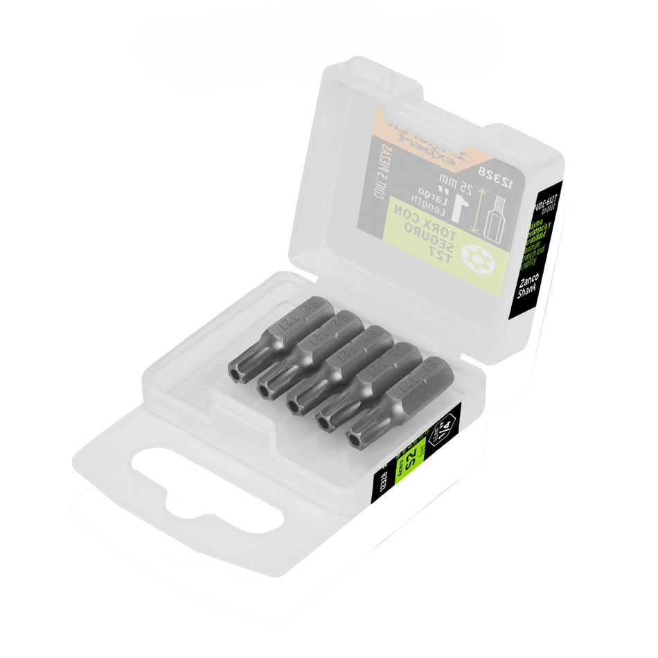 Estuche con 5 puntas torx T27 con seguro largo 1', Expert 1'