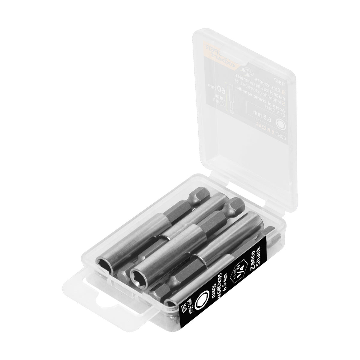 Estuche con 5 extensiones de 60 mm, magnéticas, EXPERT 60 mm