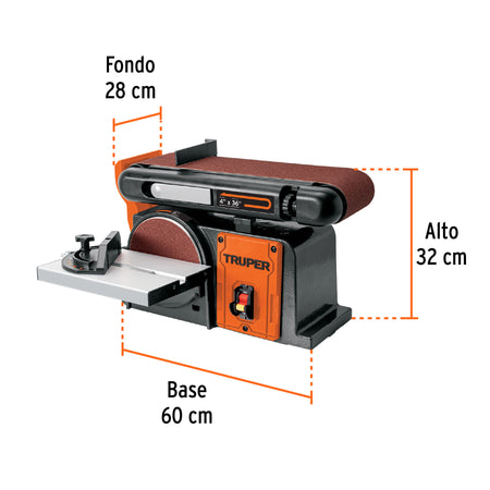 Lijadora de banda y disco 4 x 6" 1/2 HP (375 W) Truper