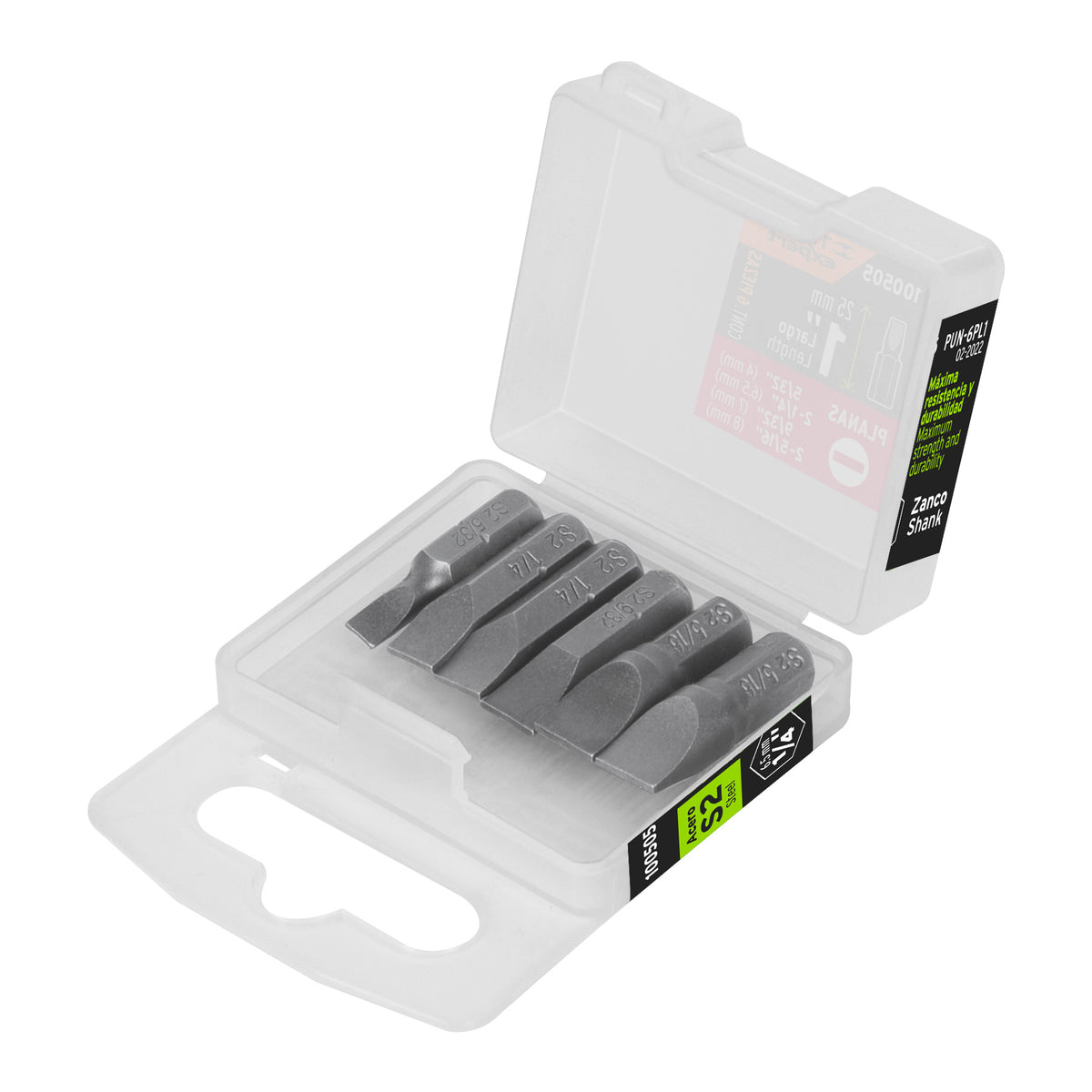Estuche con 6 puntas planas combinadas largo 1', Expert 1'