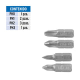 Estuche con 7 puntas de cruz combinadas largo 1', Expert 1'