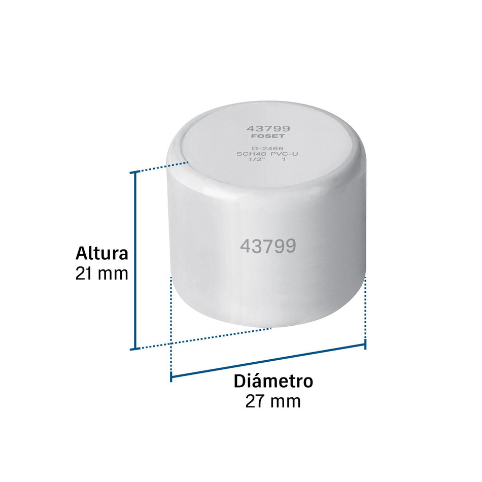 Tapón hembra de PVC 1/2", FOSET