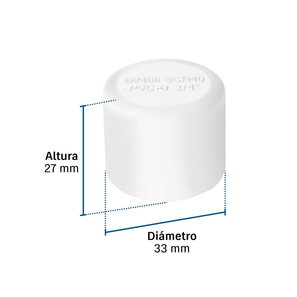 Tapón hembra de PVC 3/4", FOSET