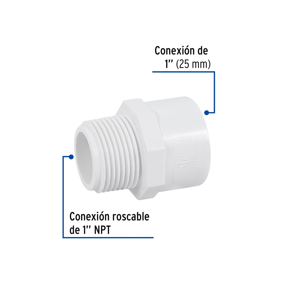 Adaptador macho de PVC de FOSET 1/2"