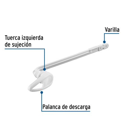 Palanca frontal plástica blanca para WC, FOSET