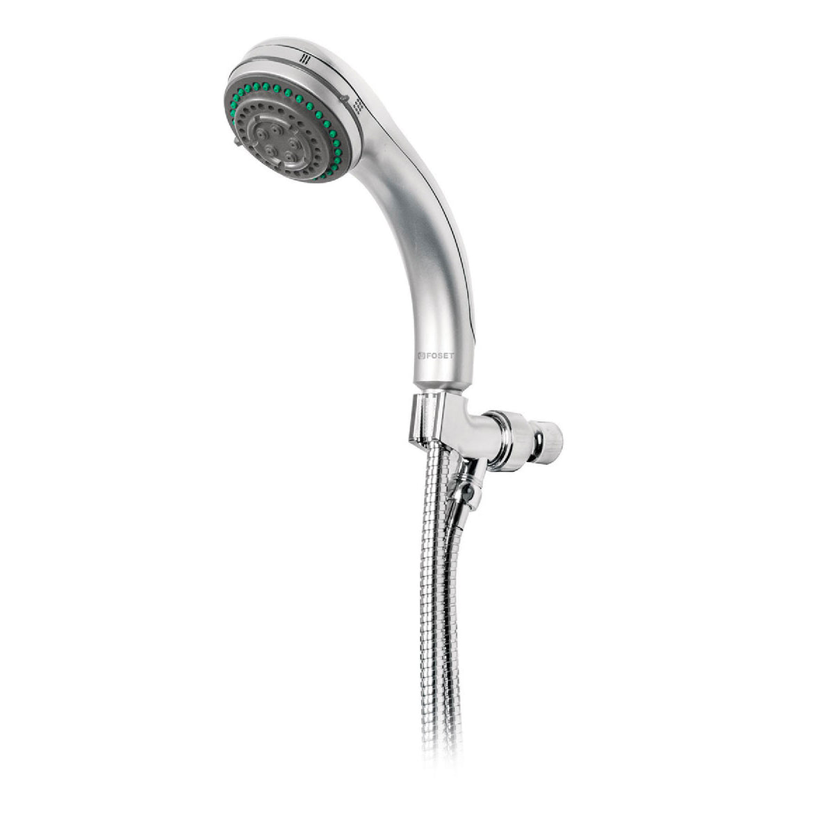 Regadera de telefono 3-1/4" 5 funciones con soporte AQUA