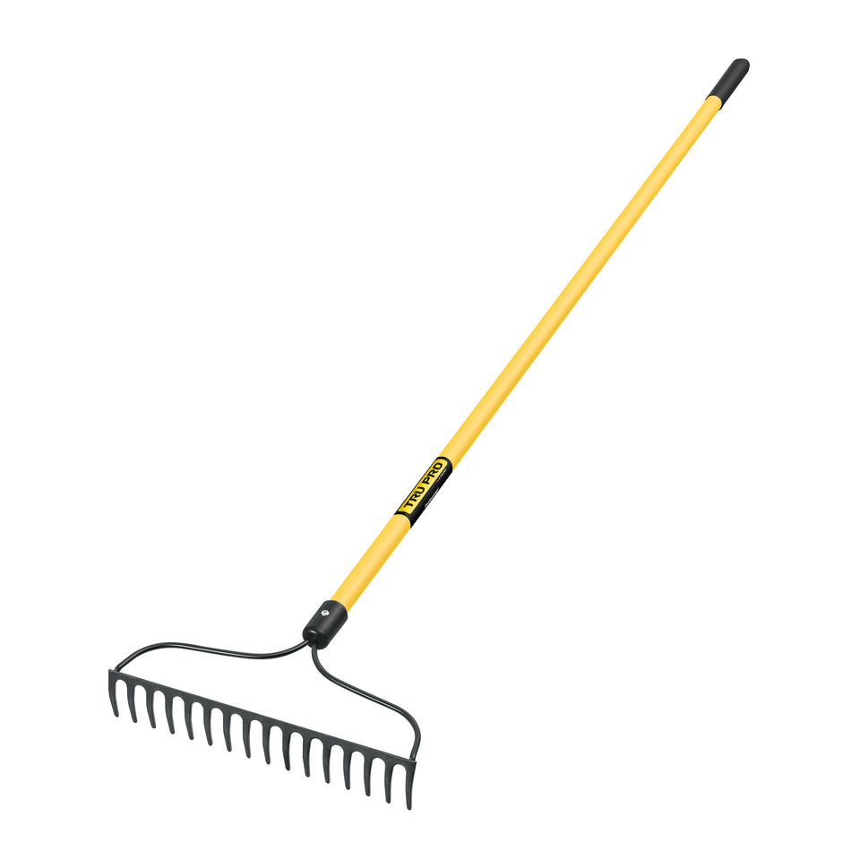 Rastrillo jardinero, 16 dientes, mango 60' fibra de vidrio