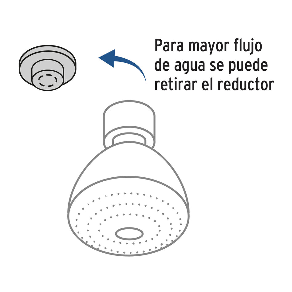 Regadera redonda 3-1/4" ABSc/brazo y chapeton cromo AERO