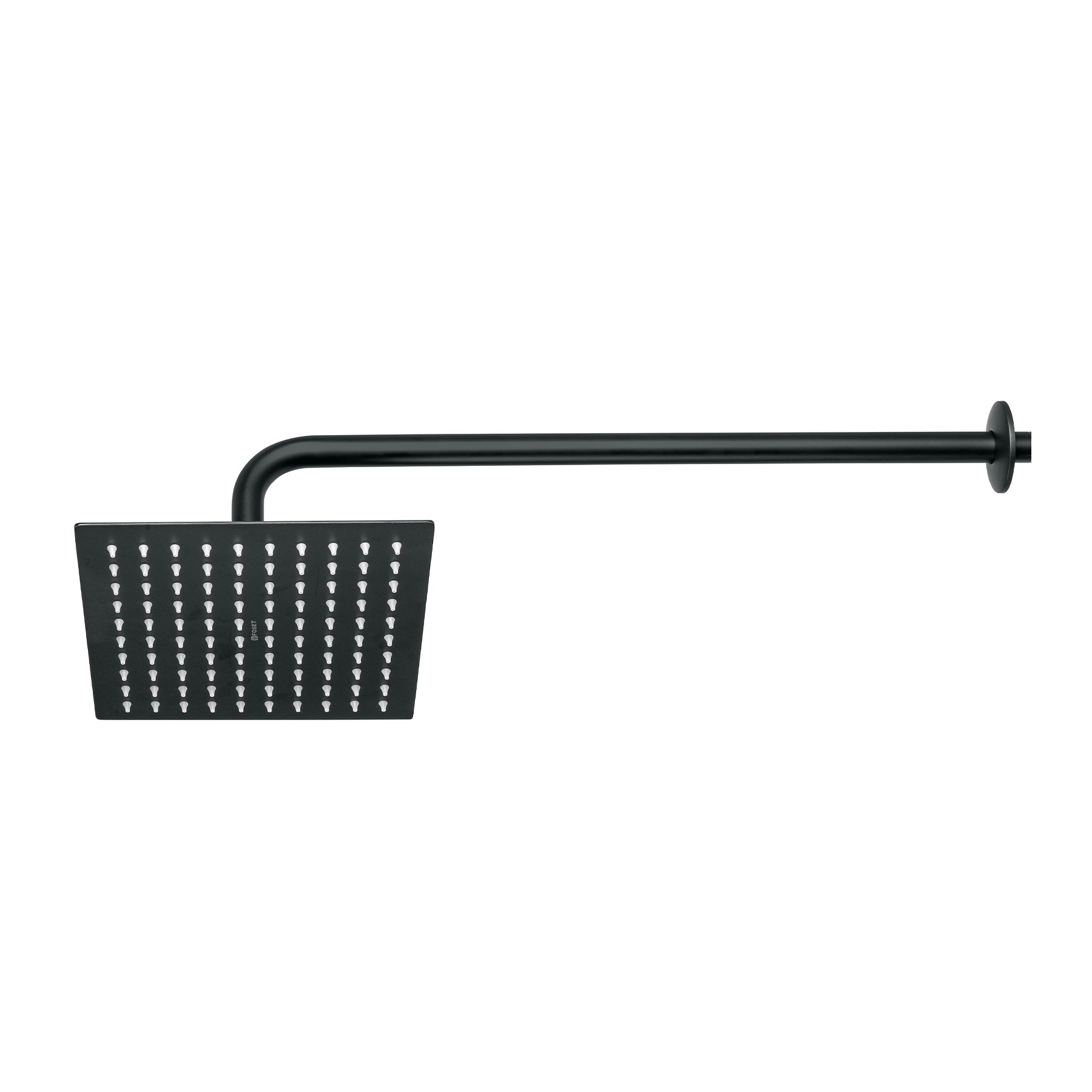Regadera plato cuadrado 8' con brazo, negro, FOSET RIVIERA 8', negro