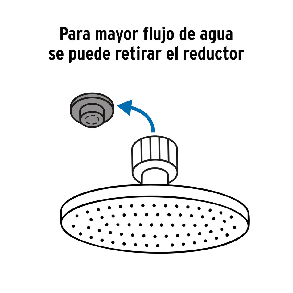 Regadera plato redondo 8' con brazo, negro, FOSET RIVIERA 8', negro