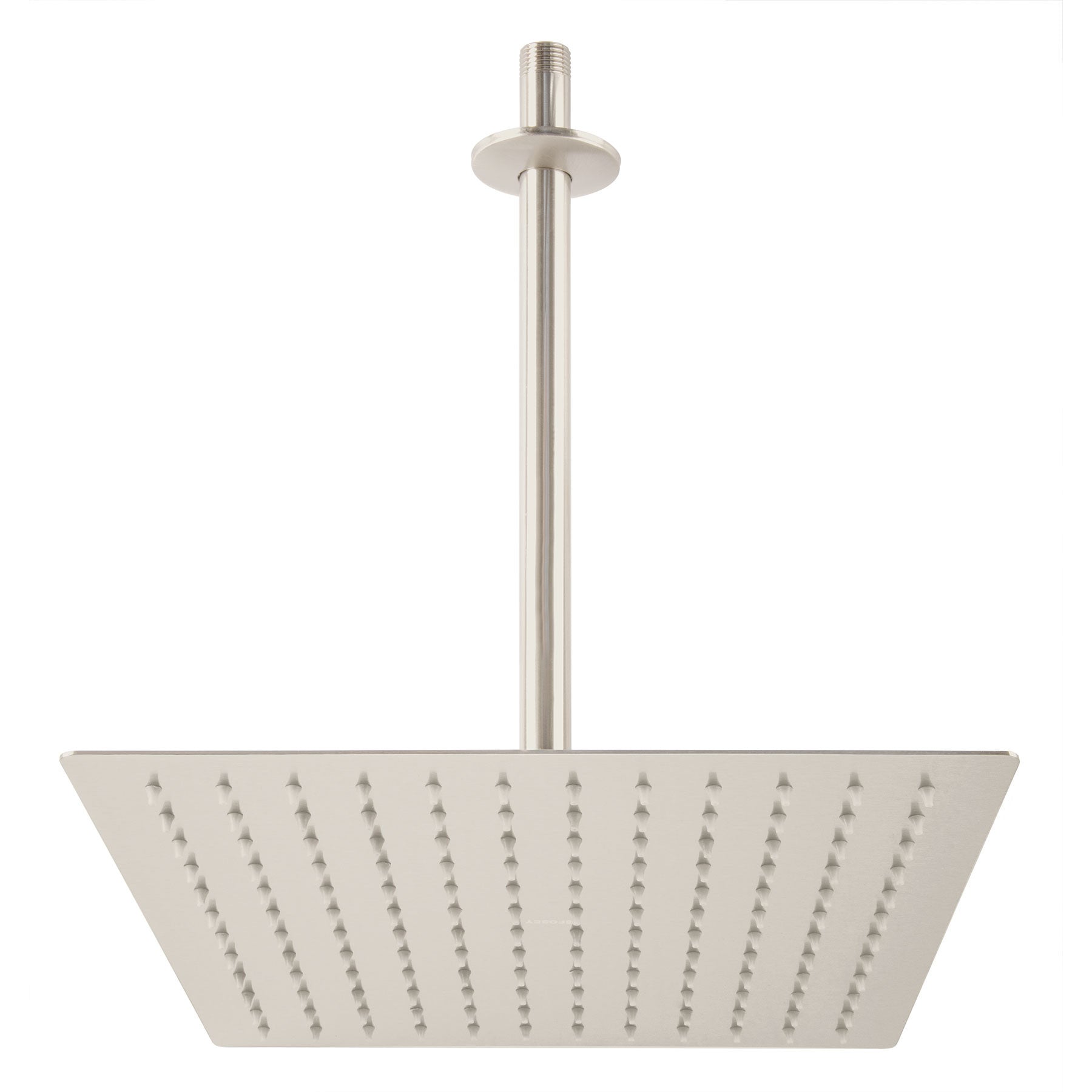 Regadera plato cuadrado con brazo satin FOSET RIVIERA 12"