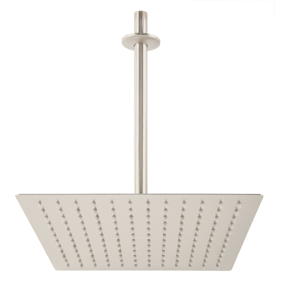 Regadera plato cuadrado con brazo satin FOSET RIVIERA 12"