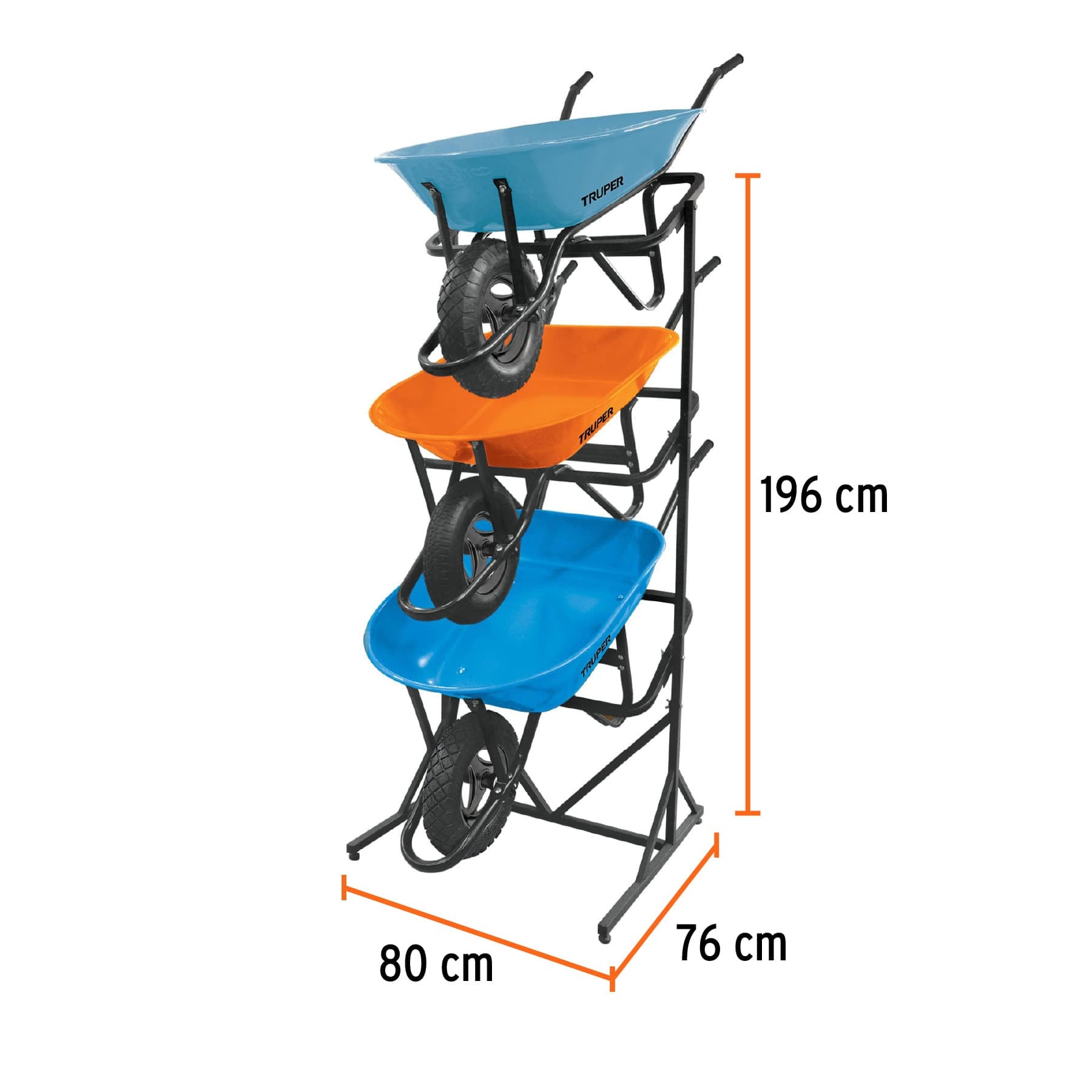 Rack para 3 carretillas estibadas Truper