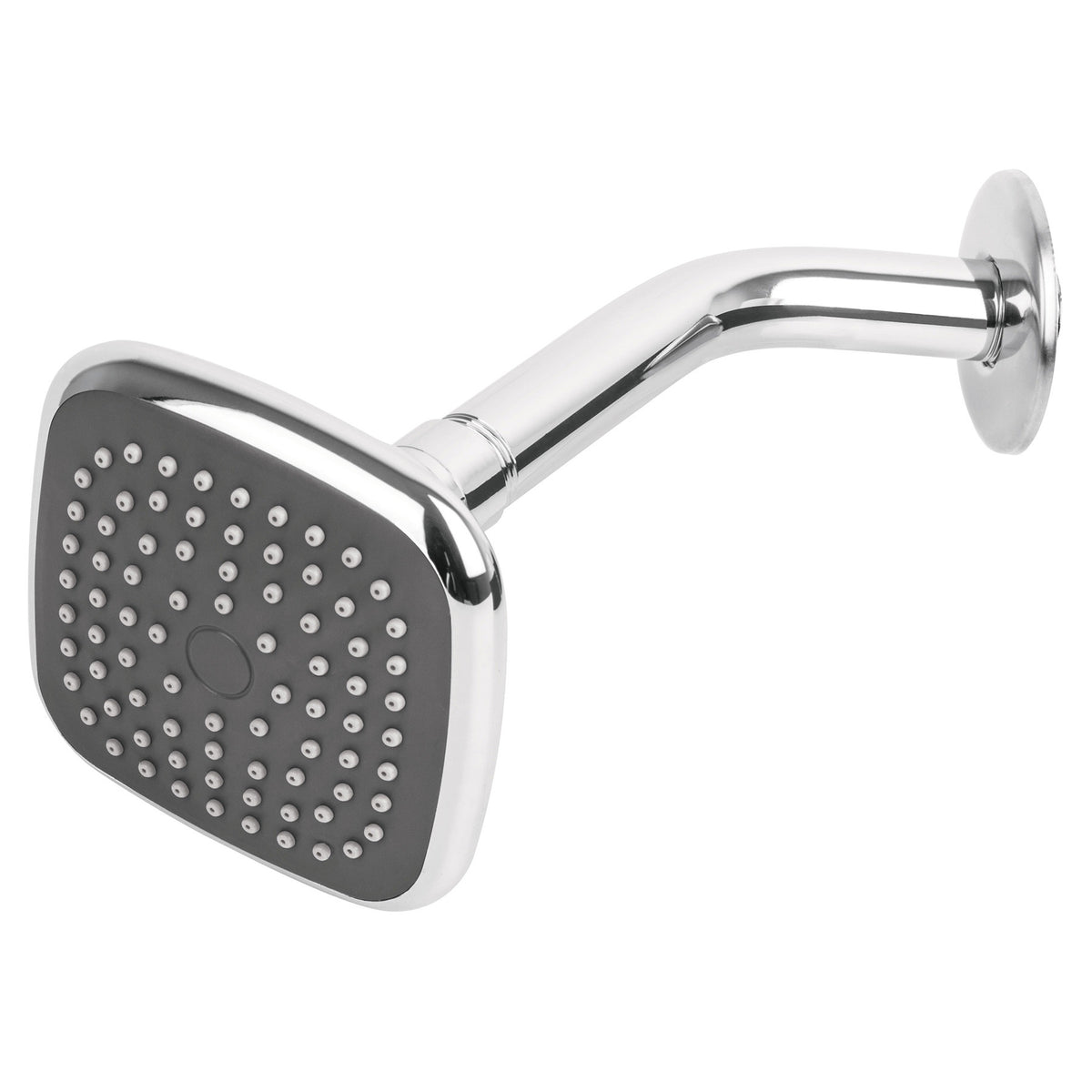 Regadera cuadrada 3-3/4" brazo y chapeton de acero BASIC