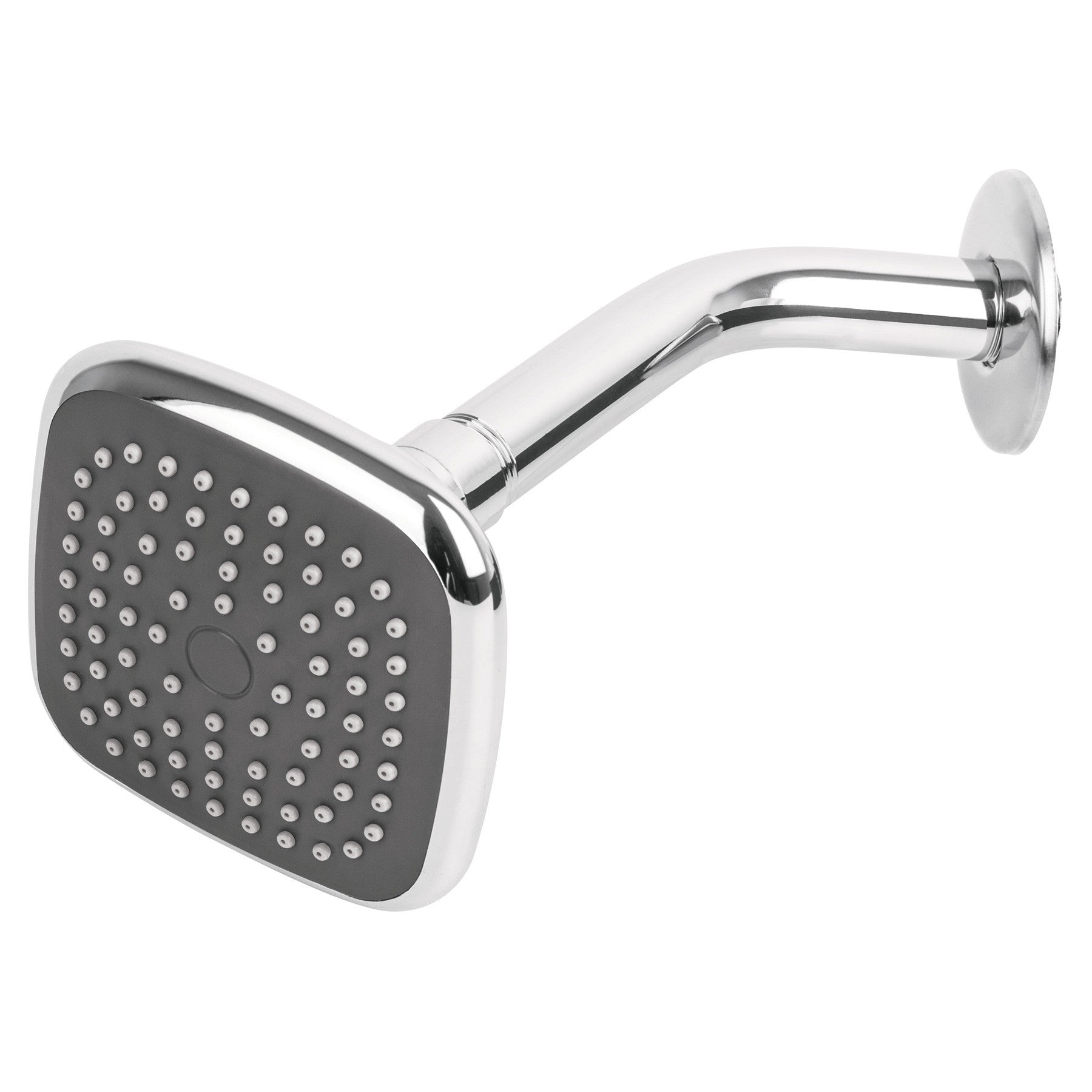 Regadera cuadrada 3-3/4" brazo y chapeton de acero BASIC