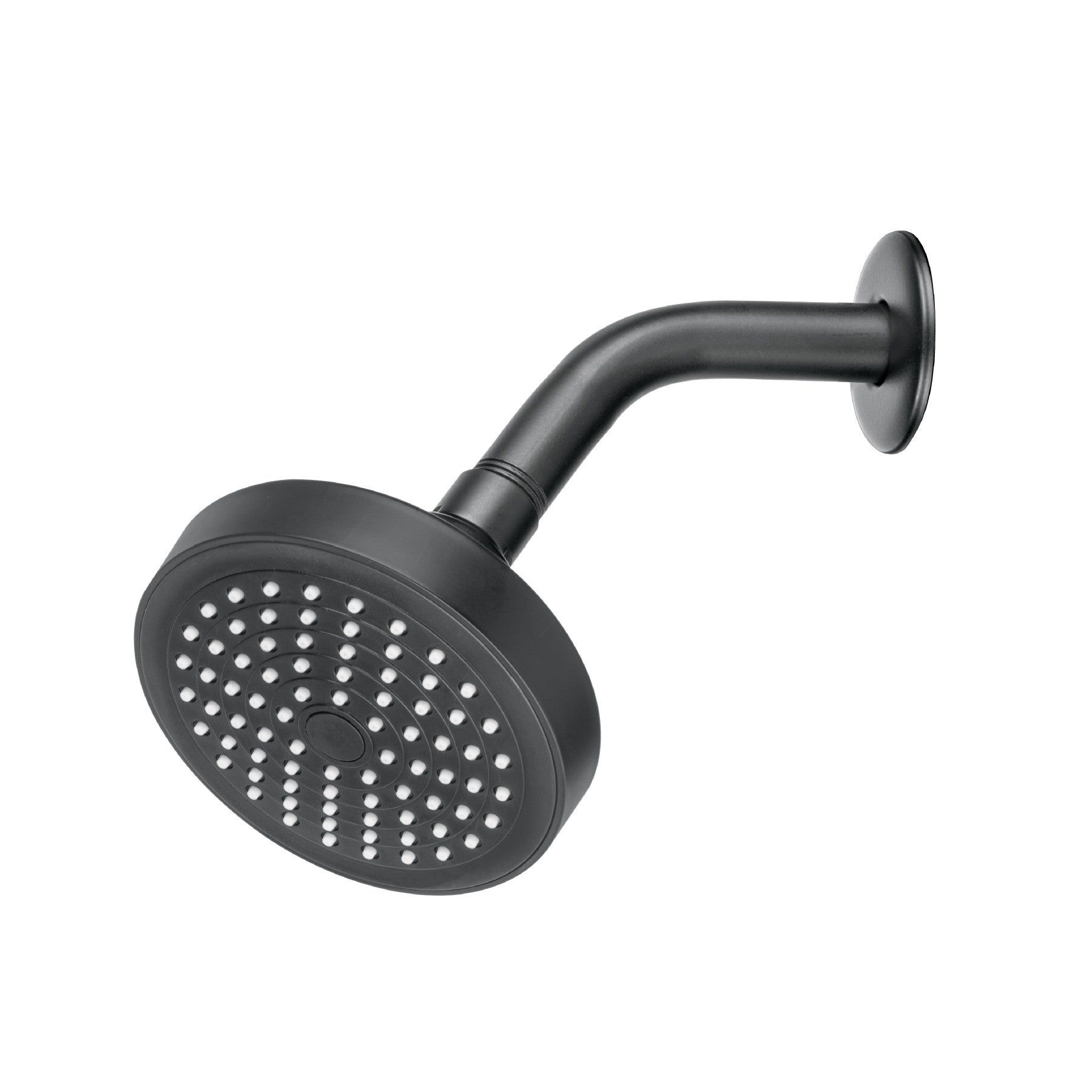 Regadera redonda 4-1/4" brazo y chapeton negro BASIC
