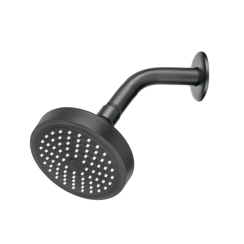 Regadera redonda 4-1/4" brazo y chapeton negro BASIC