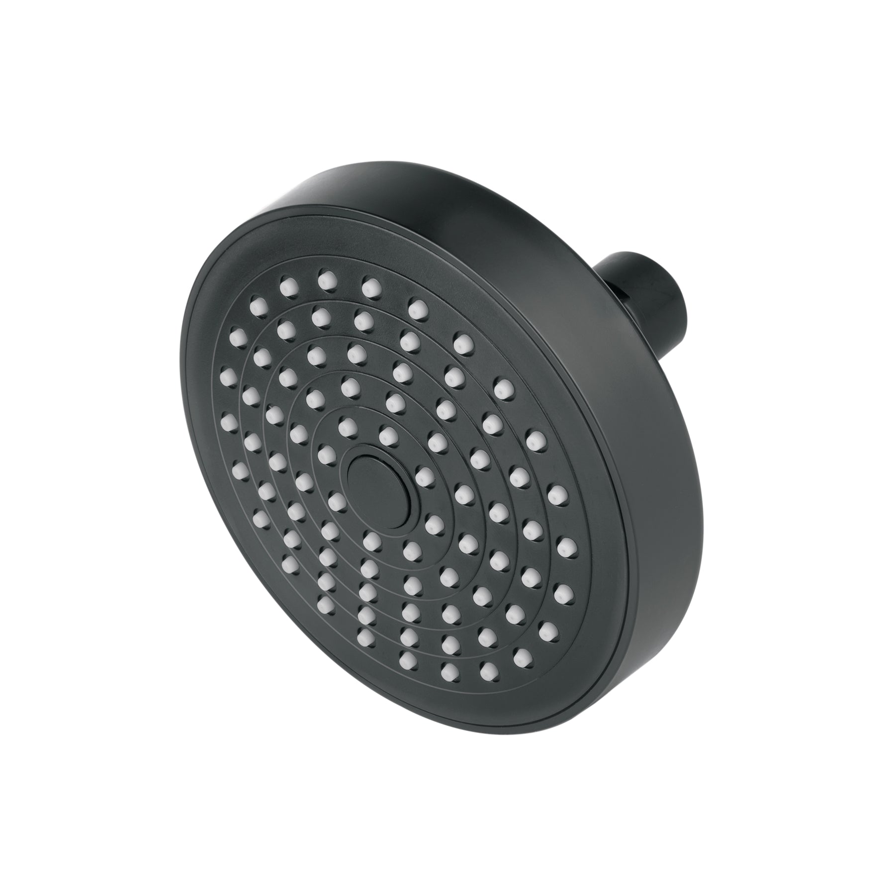 Regadera redonda de ABS 4-1/4" sin brazo negro BASIC