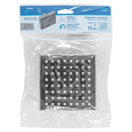 Regadera cuadrada ABS sin brazo satin AQUA 4"