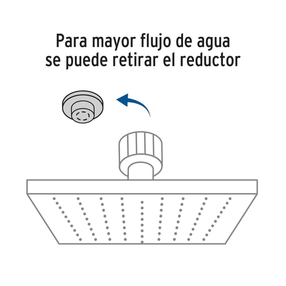 Regadera cuadrada ABS sin brazo satin AQUA 4"