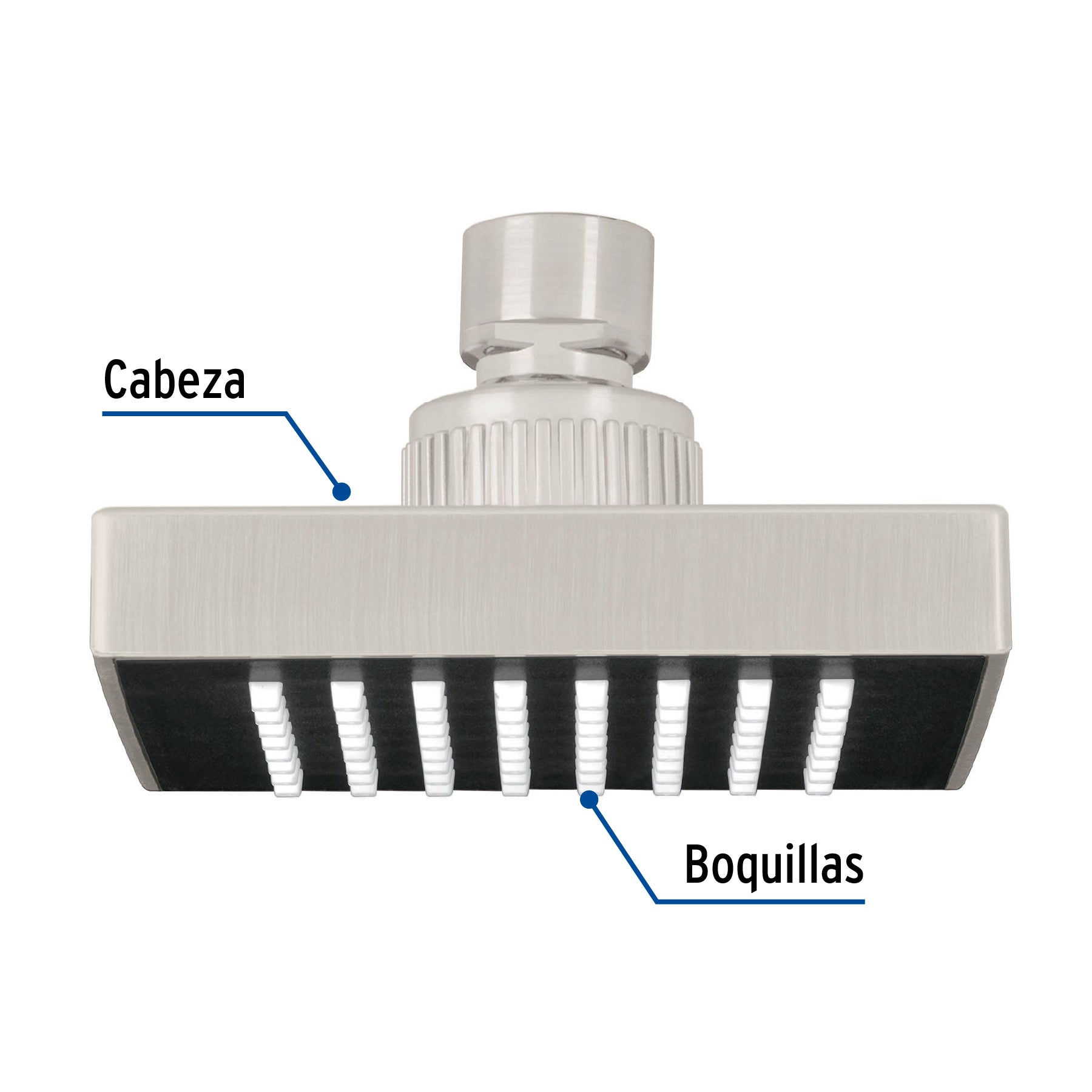 Regadera cuadrada ABS sin brazo satin AQUA 4"